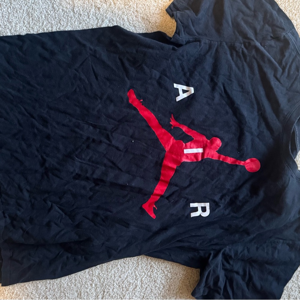 Jordan Black and Red Short Sleeve Tee